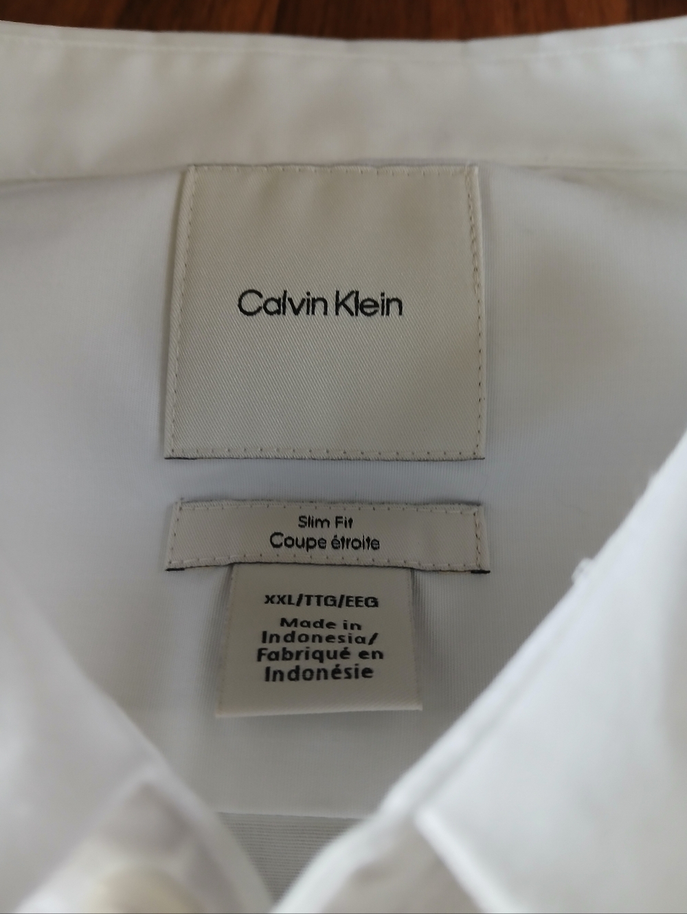 Calvin Klein Men's Size XXL White Long Sleeve Collar Dress Formal Shirt - Picture 2 of 5